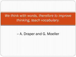 We think with words, therefore to improve thinking