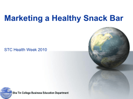 Marketing a Healthy Snack Bar - msc