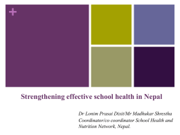 Strengthening effective school health in Nepal
