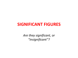SIGNIFICANT FIGURES