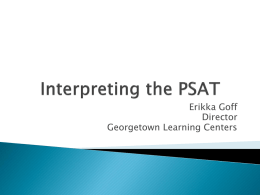 Interpreting the PSAT - Albemarle County Public Schools
