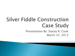 Silver Fiddle Case Study - Stacey R. Cook MBA Portfolio