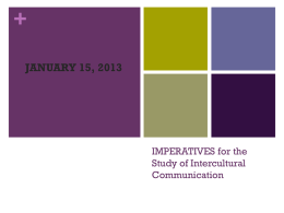 IMPERATIVES for the Study of Intercultural