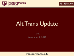 Bike Update - Transportation Services