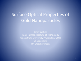 Optical Properties of Gold Nanoparticles