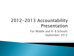 Middle School Accountability Presentation September 2012