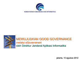 Mewujudkan Good Governance melalui eGovernance
