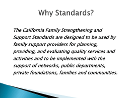 California Network of Family Strengthening Networks Standard