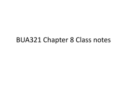 BUA321 Chapter 8 Class notes If you are thinking of investing in a