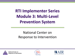 PPT - Center on Response to Intervention