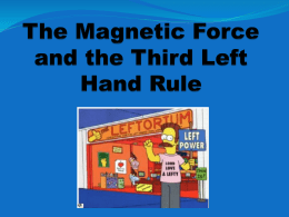 The Magnetic Force and the Third Left Hand Rule