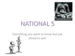 NATIONAL 5 everything you want to know!