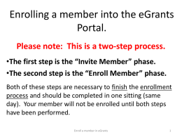 How to Enroll a New Member into eGrants