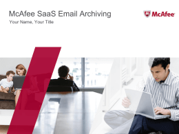 McAfee SaaS Email Archiving
