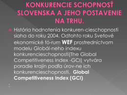 konkurencie schopnosť slovenska a jeho postavenie na