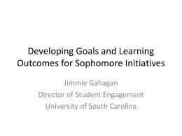 Developing Goals and.. - University of South Carolina