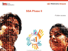 SSA Help - Tech Mahindra