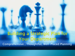 Building a Strategic Plan for Your Department