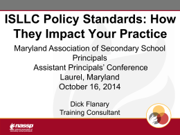 AP Conference 2014 ISLLC - Maryland Association of Secondary