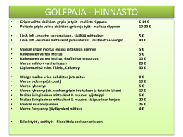 GOLFPAJA - HINNASTO