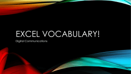 Excel vocabulary!