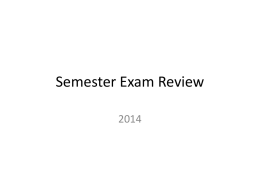 Earth Science Semester Exam Review