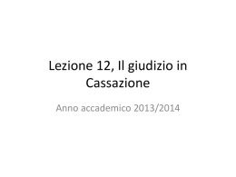 Lezione 12, Il giudizio in Cassazione