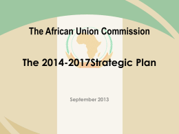 The African Union Commission Draft Strategic Plan