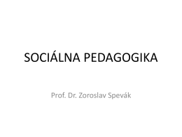 SOCIÁLNA PEDAGOGIKA