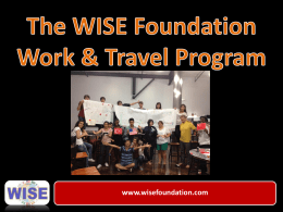 Pre-departure Orientation - WISE - Worldwide International Student