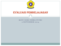 Evaluasi pembelajaran dan pengembangan tes