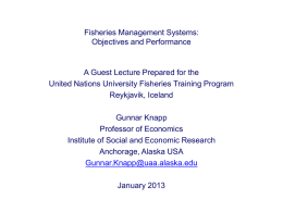Fisheries Management Systems - United Nations University