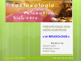 tpg reflexologie powerpoint peggy - ifsi du chu de nice 2012-2015