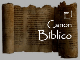 el canon bíblico - Instituto de Teología