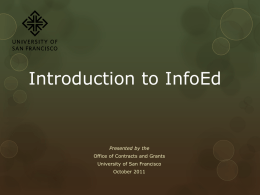 Introduction to InfoEd: A Tutorial