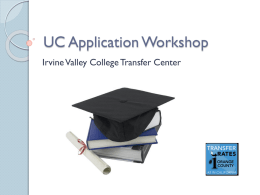 UC Application Workshop