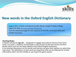 New words in English dictionary