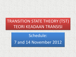 TRANSITION STATE THEORY (TST) TEORI KEADAAN TRANSISI
