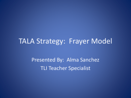 TALA Strategy: Frayer Model