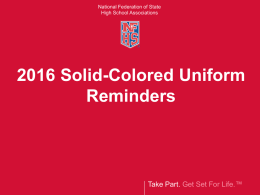 NFHS Solid Color Uniform Specifications (2016)