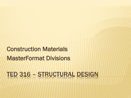 Construction Materials - Masterformat Divisions