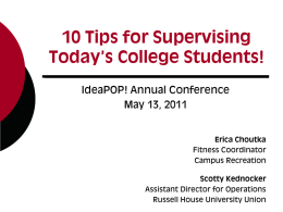 10 Tips for Supervising Today`s College Students