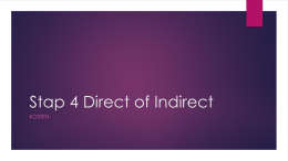 Stap 4 Directe & Indirecte Kosten