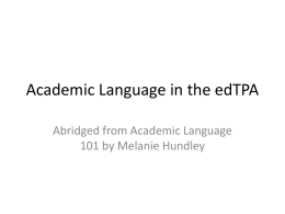 Abridged Academic Language PPT