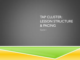 TAP Cluster: Lesson Structure & Pacing