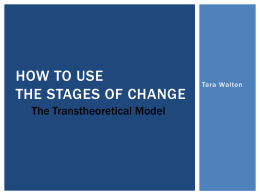 How to use the stages of change