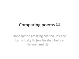 English- Comparing poems