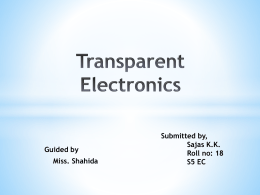 Transparent Electronics Seminar