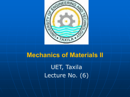 Mechanics of Materials II Lecture # 06(A)