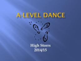 A-Level Dance - High Storrs School